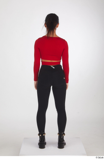  Zuzu Sweet black boots black trousers casual dressed red long sleeve t shirt standing whole body 0005.jpg